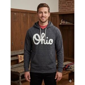 HOMAGE Charcoal Ohio Script Pullover Hoodie